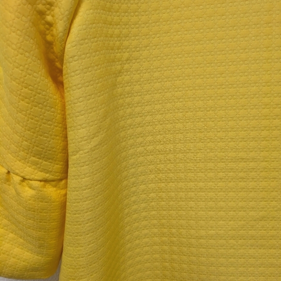 Bright Lemon Yellow Ruffled Bell Sleeve Quilted Jacket sz 18W Business Office - Picture 10 of 10